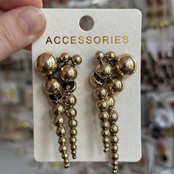 ZRA Gold Boncuk Küpe