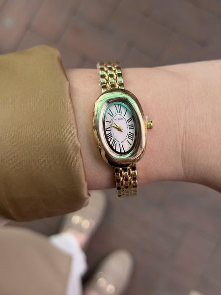 Vintage Toz Pembe Ekran Gold Saat