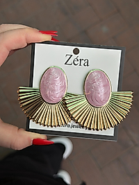Yelpaze küpe pembe
