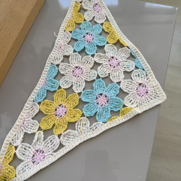 Sarı-pembe Çiçek Bandana
