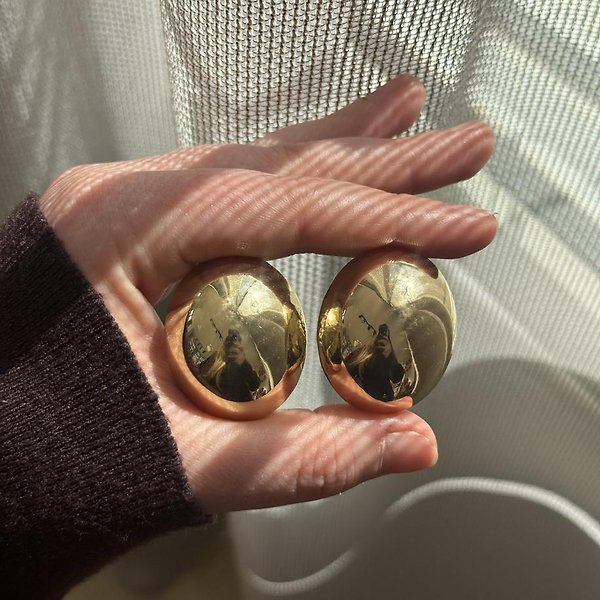 Yuvarlak Gold Küpe