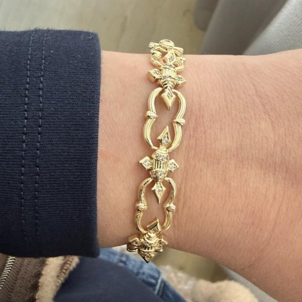 14K Atasay Taşlı Bileklik