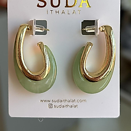 Gold Yeşil Küpe