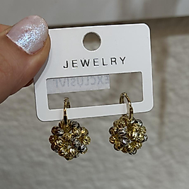 Silver-Gold Topçuk Küpe