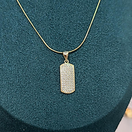 14K 60 CM Dikdörtgen Kolye