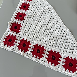 Kırmızı Çiçek Motifli Bandana