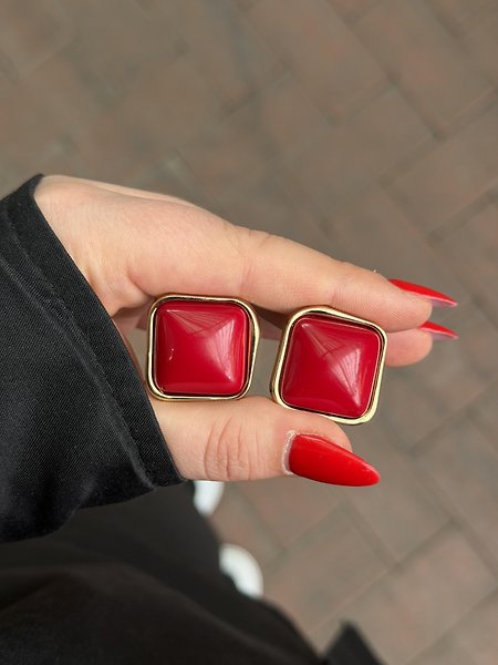 Luna Küpe Bordo