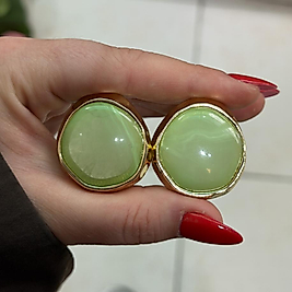 Yeşil-gold Küpe