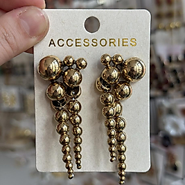 ZRA Gold Boncuk Küpe