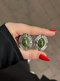 Zra Metal Küpe Yeşil