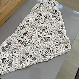 Krem Örgü Desen Bandana