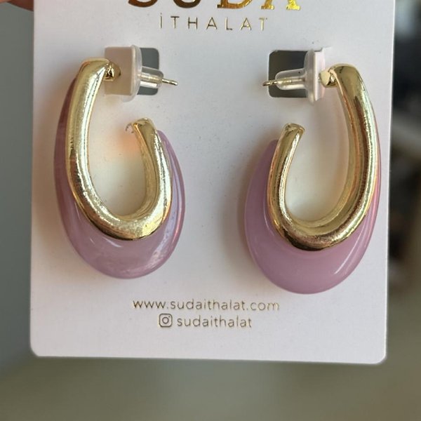 Gold Sedefli Küpe