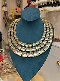 Gold Geniş Plaka Kolye