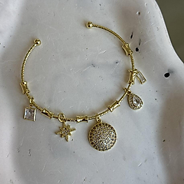 Yuvarlak Taşlı Charm Bileklik