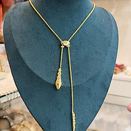 Asansörlü Yılan Motif Gold Kolye