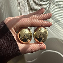 Yuvarlak Gold Küpe